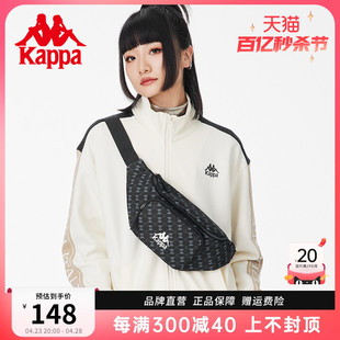 Kappa卡帕 24年正品 运动单肩胸包男 春夏新款 老花斜挎包腰包女时尚