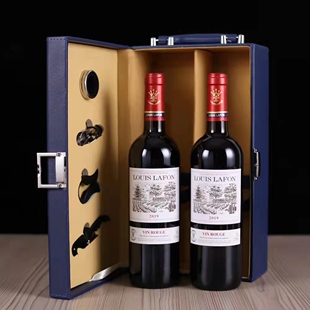 法国进口路易拉菲干红葡萄酒官方正品 双支礼盒装 LAFON 送人LOUIS