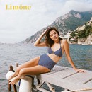 Limone2022冬季 三角杯高腰分体泳衣女温泉聚拢显瘦性感比基尼 新款