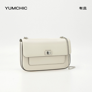 YUMCHIC有且 真皮手提小方包女单肩包NONO链条锁扣包设计师品牌包