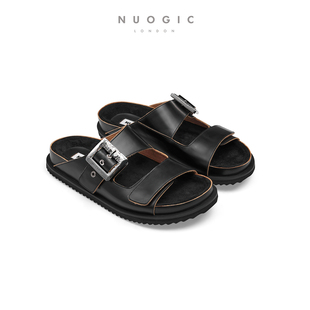 NUOGIC设计师品牌 明星同款 极地系列 钻扣厚底勃肯鞋