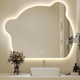 小熊智能工程镜子化妆led发光带灯浴室镜卫生间壁挂墙卧室梳妆台