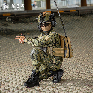 儿童迷彩服套装 长袖 户外战术拓展男女童军训士兵训练演出服 春秋季