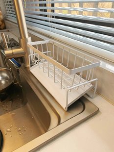 厨房水槽置物架上方台面沥水架洗碗棉钢丝球刷子收纳架抹布挂架篮