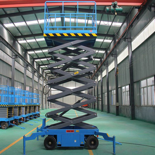 厂家直供载重1吨移动剪叉式 升降平台 14米移动升降机 高空作业4