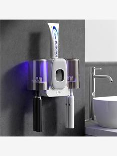 牙刷杯架壁挂式 情侣牙刷架紫外线消毒器智能电动牙杯牙膏置物架