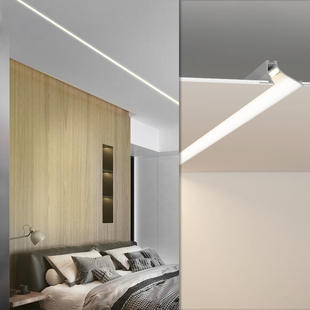 无边框嵌入线性灯铝槽客厅灯带走廊过道洗墙悬空吊线条灯9537