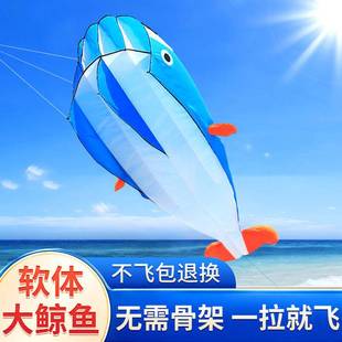 新款 海洋动物风筝潍坊风筝高档软体鲸鱼风筝大型好飞易飞成人风筝