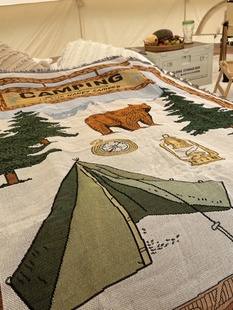 北欧风沙发毯挂毯帐篷装 饰床盖巾针织休闲毯毛毯沙发垫单人沙发巾