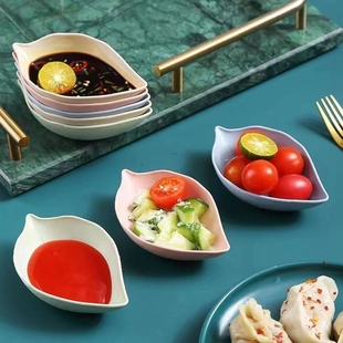 家用蘸料小吃碟厨房小麦秸秆调味碟创意塑料圆形咸菜小碟子餐具