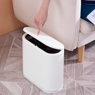 垃圾桶盖卫生间按压式 带有 分类厨房卧室大号纸篓家用客厅椭圆日式