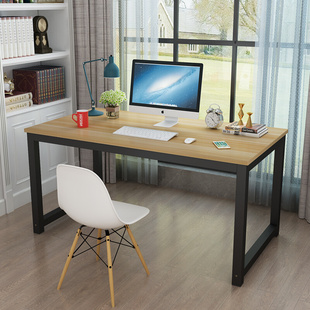 简易脑桌钢木书桌简约现代双人经济型办公桌子台式 桌家用写字台