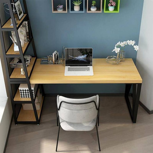 书桌书架组合实木办公桌转角北欧轻奢学生电脑桌写字桌书柜一体桌