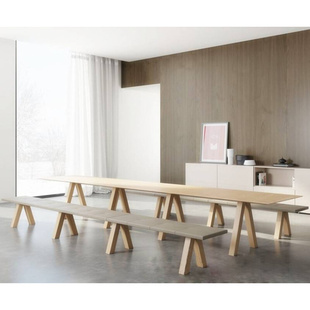 北欧风格 办公桌休闲咖啡桌 全实木餐桌简约现代长条小型会议桌时尚