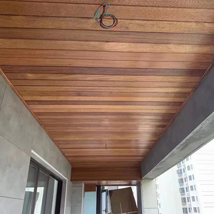 印尼菠萝格防腐木桑拿板实木扣板室内外吊顶板天花阳台护墙板墙裙