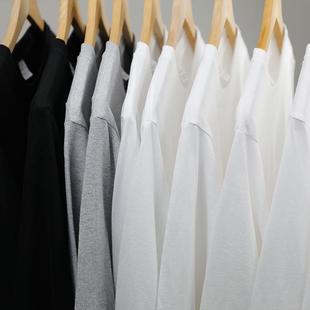 一家专门做T 店 200g新疆棉重磅纯棉长袖 T恤男女宽松纯色打底衫