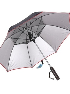 室外遮阳空调风扇伞外出创意高端超长加固文艺新款 轻便郊游长柄伞