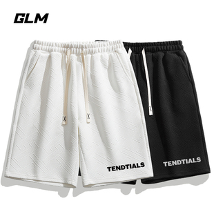 新款 男休闲裤 GLM夏季 韩版 青少年运动弹力宽松短裤 潮 松紧带五分裤