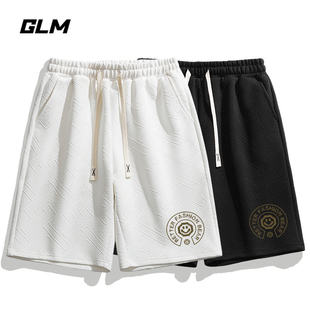 新款 男休闲裤 GLM夏季 韩版 青少年运动弹力宽松短裤 潮 松紧带五分裤