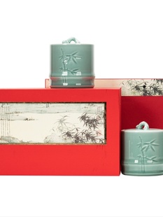 雨轩陶瓷茶叶罐YOA龙井碧春螺毛尖绿茶瑞茶白茶包装 空红礼品盒