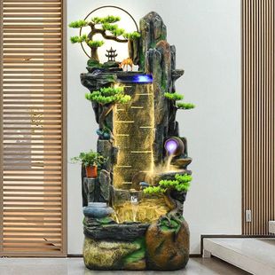 2023假山喷泉流水摆件循环水山瀑布鱼缸水造景别墅庭院客厅景观装