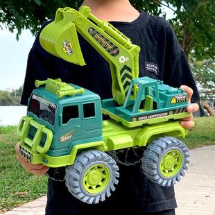 超大号挖掘机儿童玩具工程车挖土搅拌翻斗吊车小汽车套装 2男孩3岁