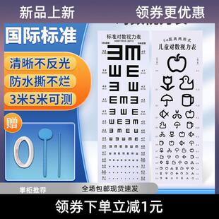 力表国际标准家用儿童测试眼睛3米5米对数E字验光视力表墙贴纸