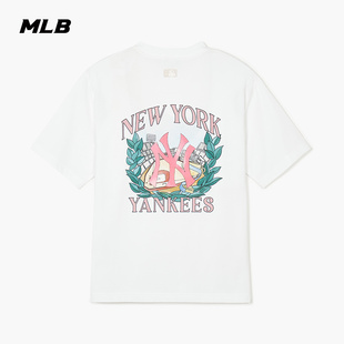 MLB官方 男女情侣运动学院风T恤印花大logo短袖 TSV09 24夏季 新款