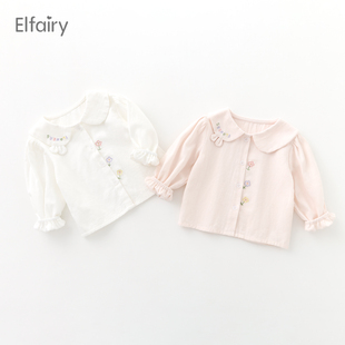 Elfairy女童可爱衬衣宝宝春装 婴儿衣服春秋儿童衬衫 上衣纯棉 长袖