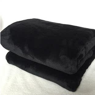 黑色盖毯床单薄款 法兰绒休闲小毛毯沙发毯毛巾被纯色珊瑚绒毯子
