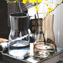 北欧创意ins风透明玻璃小花瓶水培干鲜花插花装 饰品客厅家用摆件
