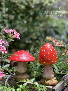 正品 里洛家居 田园户外造景树脂雕塑摆 花园装 饰庭院摆件仿真蘑菇