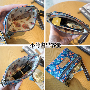 韩国卡通防水双拉链手机包可爱零钱包杂物收纳包碎花手拿包手挽包