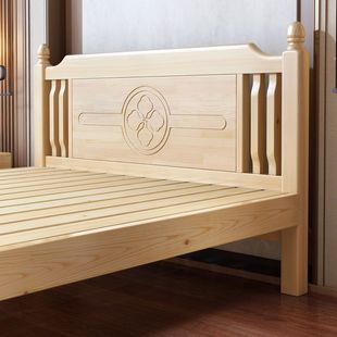 新实木床1.8米经济型成人主卧双人床1米单人床实木床厂家直销加粗