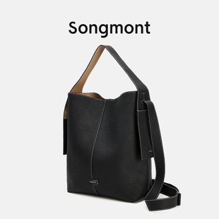 Songmont大号挂耳托特包系列设计师款 头层牛皮慵懒通勤单肩斜挎包