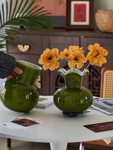 中古花瓶摆件法式 饰品 高级感琉璃芬顿花器客厅创意玻璃水养插花装