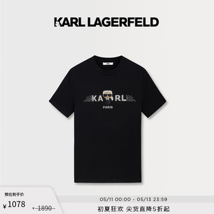 KARL LAGERFELD卡尔拉格斐2024夏季 T恤男老佛爷 新款 logo钉珠短袖