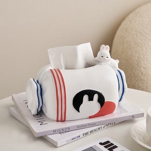 创意大白兔纸巾盒家用客厅茶几卧室桌面家居装 饰品摆件可爱抽纸盒
