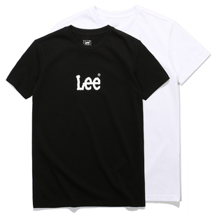 男士 大码 Lee李牌正品 圆领经典 胸前小LOGO印花纯棉短袖 体恤 T恤夏季