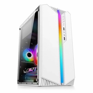 RGB光效精美迷你全侧透白色游戏商务办公电脑台式 小机箱diyUSB3.0