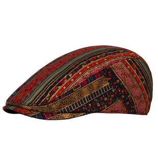女贝雷帽民族风格 纹韩国帽子夏季 鸭舌帽 棉麻时尚 复古前进文艺个性