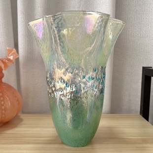 现代轻奢琉璃花瓶摆件简约客厅餐桌样板房花器插花玻璃软装 饰花器
