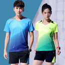 羽毛球服套装 新款 夏季 速干女短袖 运动服定制 排球网球乒乓球衣男款