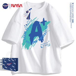 新款 半袖 NASA潮牌ins夏季 休闲百搭时尚 纯棉短袖 T恤男女生情侣同款