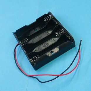 4节5号串联6伏黑色带线电池盒四节五号电池并排平排不带盖塑胶座