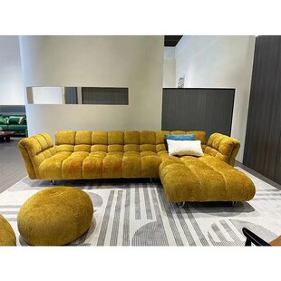 布艺沙发意式 轻奢简约模块沙发北欧设计师别墅客厅豆腐块转角沙发