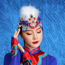 蒙古族特色舞蹈头饰帽子蒙古筷子舞顶碗舞蹈演出服装 配饰蒙古帽