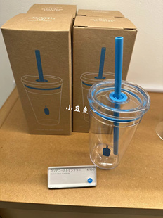 预～日本专柜BLUE COFFEE蓝瓶子马克双层玻璃杯咖啡杯吸管 BOTTLE