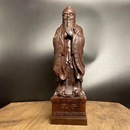 越南沉香木雕教师节礼物孔子雕像摆件人物佛像孔夫子居家装 饰礼品