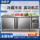 海贼王冷藏工作台商用保鲜厨房不锈钢冰箱展示柜案板冰柜操作台